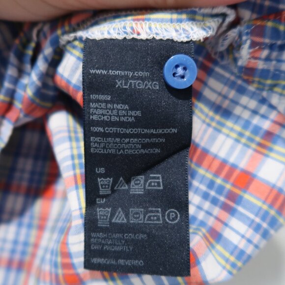 Tommy Hilfiger Womens Plaid 1/2 Button Up Long Sleeve Roll Up 3/4 Sleeve Blouse - Picture 9 of 17